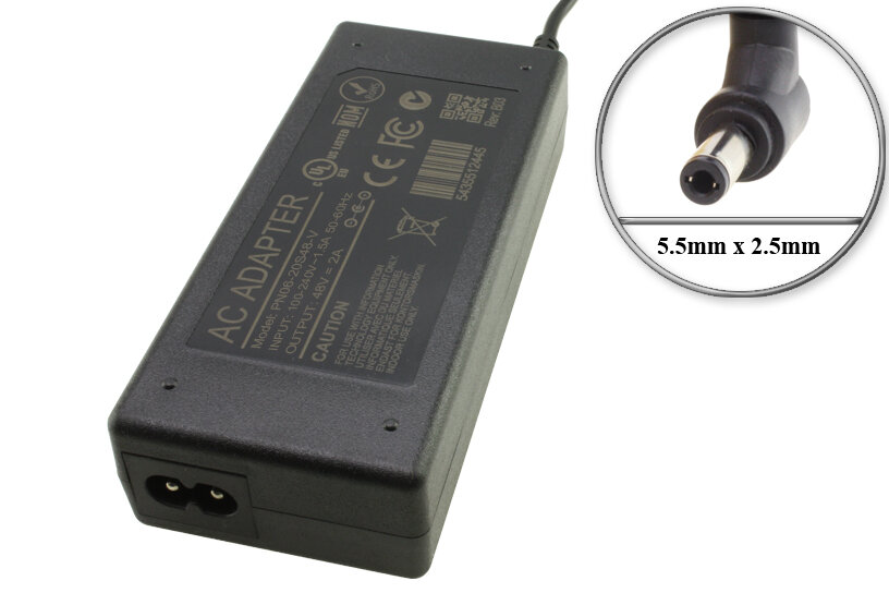 Адаптер (блок) питания 48V, 1.875A - 2A, 5.5mm x 2.5mm (SA06-20S48-V, SA06L48-V), для видеонаблюдения Fox FX-NVR8/1-4P, FX-NVR16/1-8P и др.