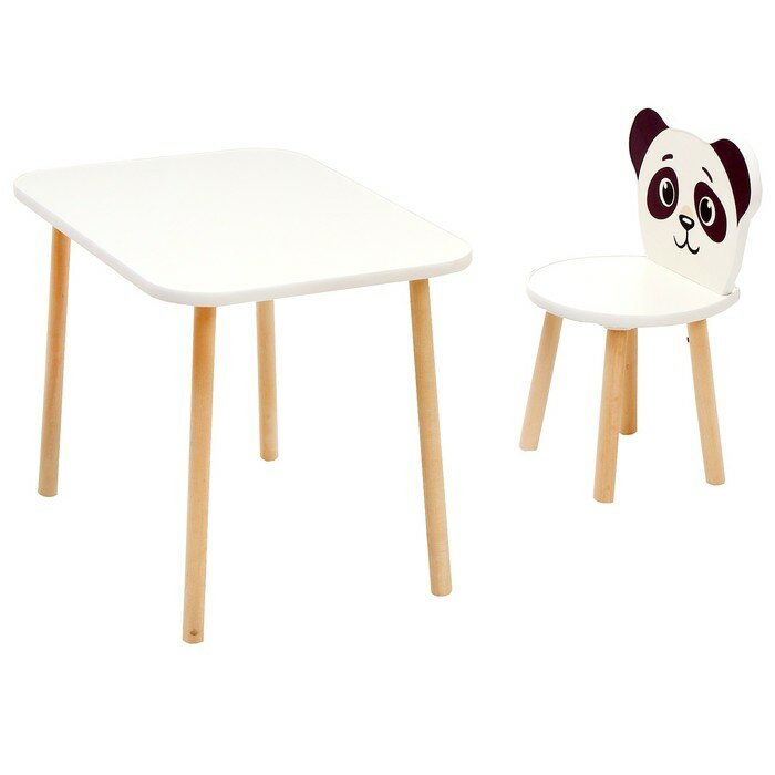 Комплект из детского стола и стула «Скандик Абвиль», Панда - фотография № 1