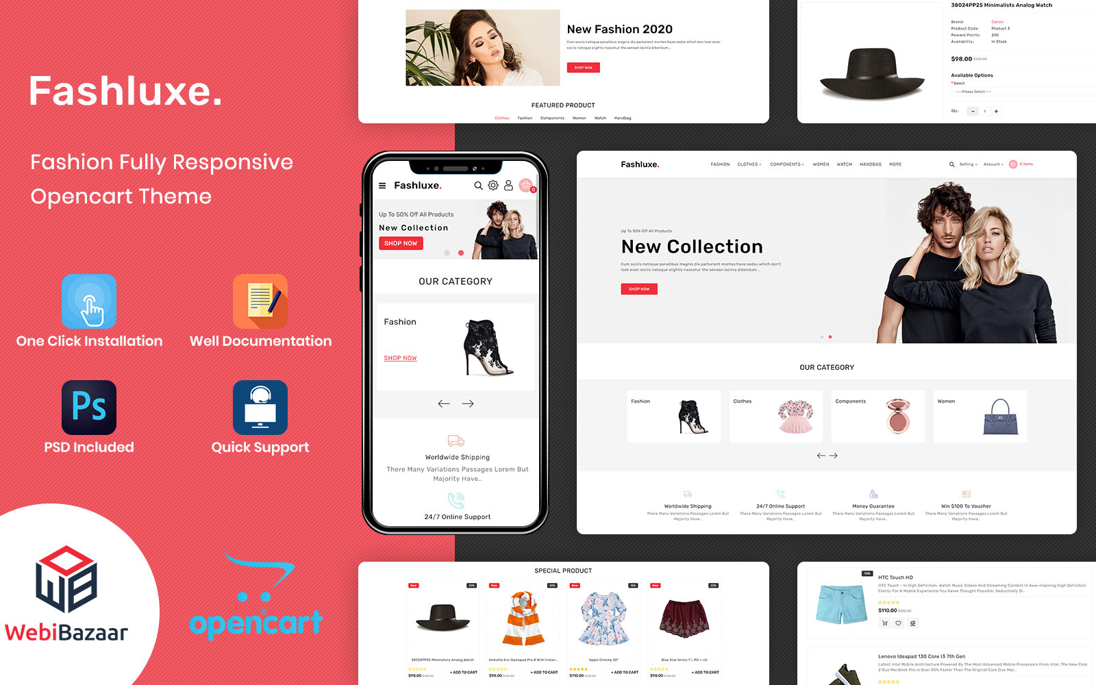 Шаблон OpenCart Fashluxe - Multipurpose Modular Opencart Theme Шаблон OpenCart