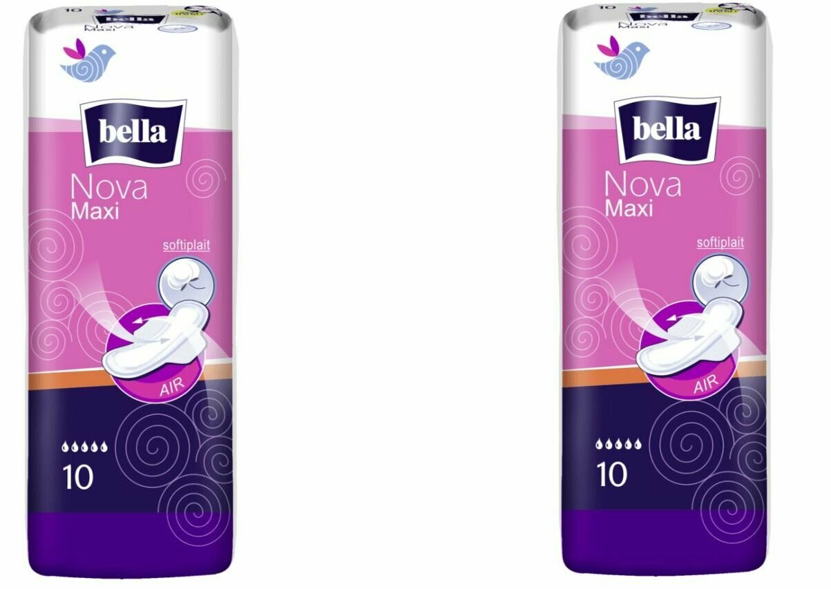 BELLA Прокладки гигиенические NOVA MAXI "Softiplait",10 шт, 2 упаковки