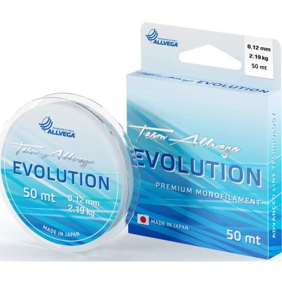 Леска монофильная ALLVEGA Evolution 50м 0,12мм (2,19кг) прозрачная