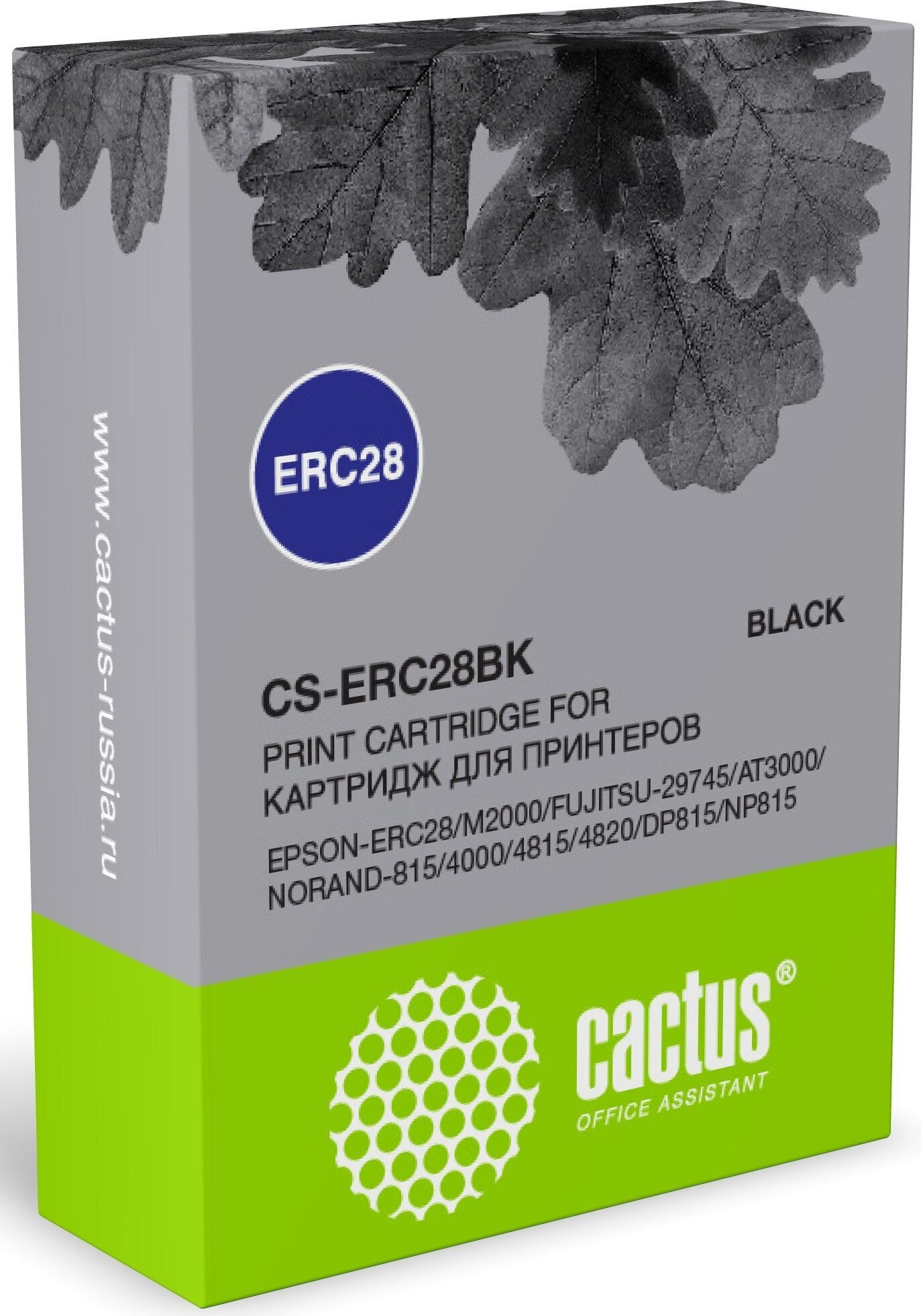 Картридж матричный Cactus CS-ERC28BK ERC28 черный для Epson ERC28M2000FUJITSU-29745AT3000NORAND-8154