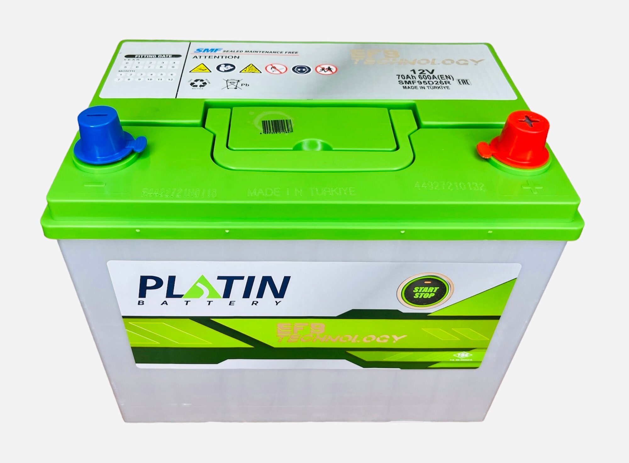 Аккумулятор автомобильный Platin EFB Asia 70 а/ч 600 A о. п. SMF 95D26L 260х175х225 75 ач
