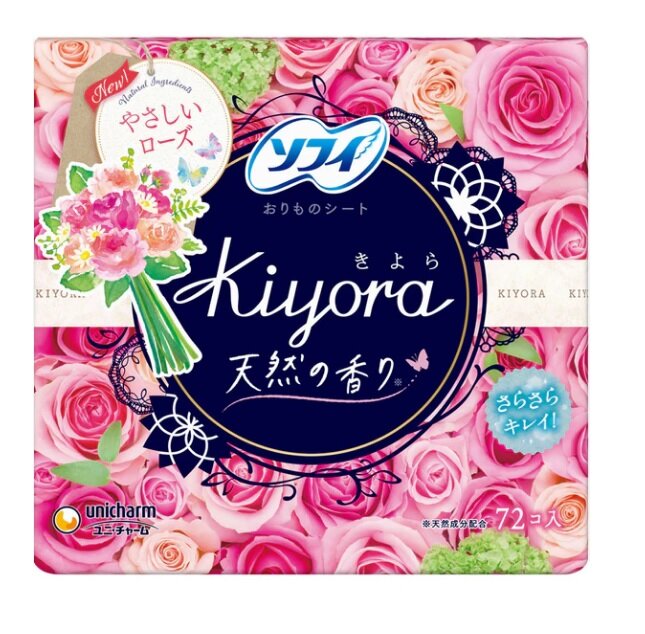 UNICHARM Гигиенические прокладки для женщин ежедневные Sweet Sofy Kiyora Fresh 14см 72шт