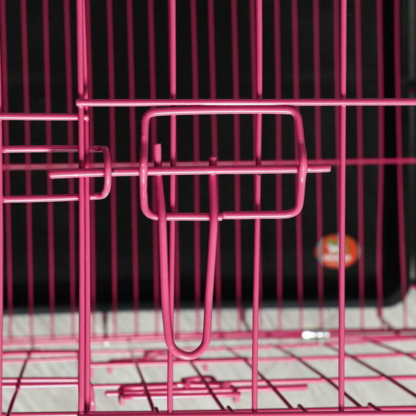 Клетка с люком для собак и кошек, 85 x 60 x 70 см, розовая - фотография № 8