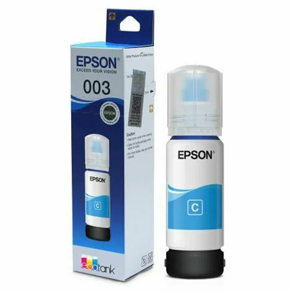 Чернила EPSON 003 (C13T00V298) для СНПЧ EPSON L3210/L3216/L3218 голубые оригинальные 364287