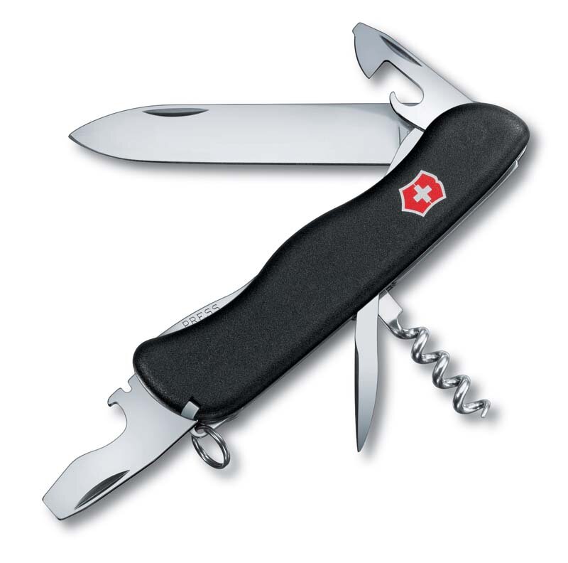 Нож перочинный VICTORINOX Picknicker, 111 мм, 11 функций, с фиксатором лезвия, чёрный, 0.8353.3