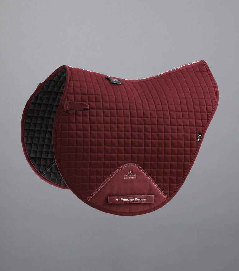 Вальтрап для лошади из хлопка Close Contact Cotton Cross Country Saddle Pad (бордовый) - фотография № 1