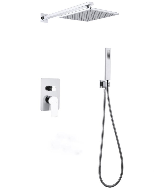 Душевая система Abber Weiss Insel AF8018W скрытого монтажа, белый, хром