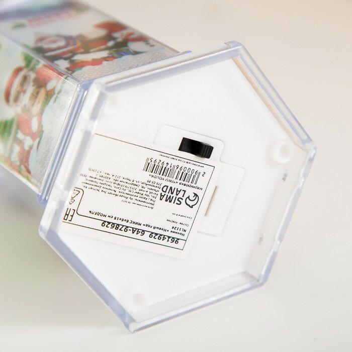 Ночник "Новый год" LED от батареек 3хLR41 прозрачный 6х6х15 см - фотография № 3