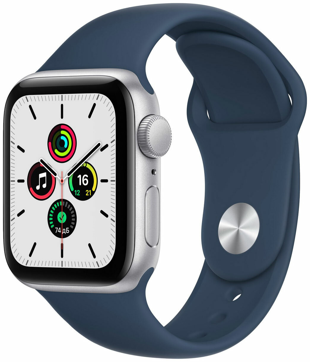 Умные часы Apple Watch SE GPS 44mm (MKQ43LL/A) Silver Alum/Abyss Blue Sport
