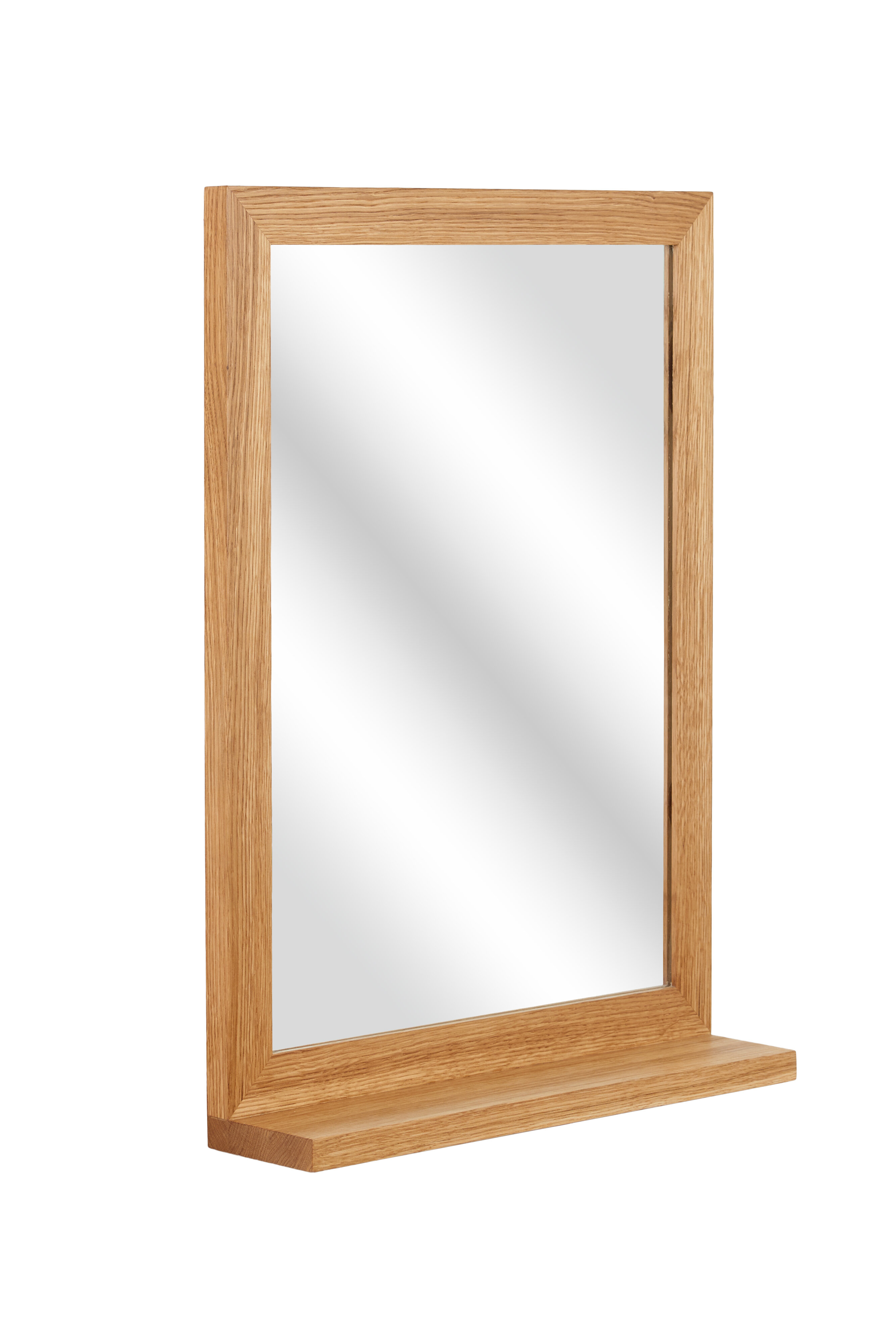 Зеркало для ванной Caytlin Oak из натурального дуба 63x65 см. Премиум - фотография № 5