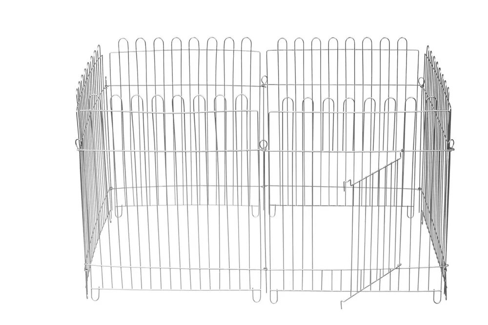 Вольер для собак 6 секций с дверью хром(спица), складной(одна секция 64*60см) (универсальный ) - фотография № 2
