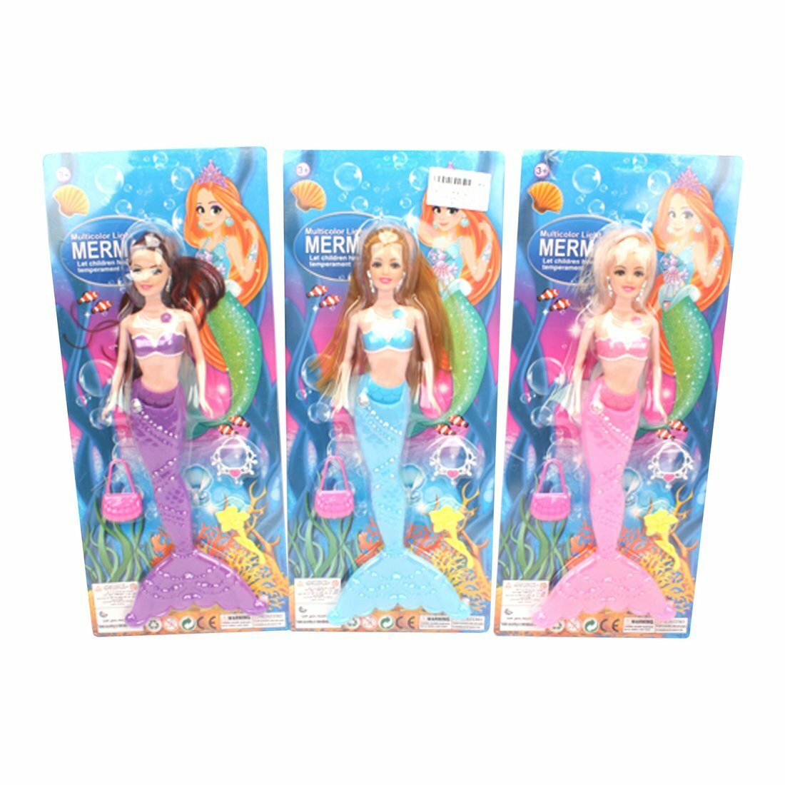 Игровой набор "Русалка", свет, в комплекте кукла-русалка 33см., предметов 5шт. Shantou Gepai 123A