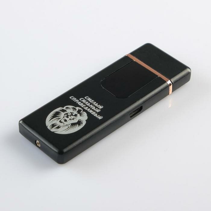 Зажигалка электронная "Смелый, сильный, справедливый", USB, спираль, 3 х 7.3 см, черная 5244316 - фотография № 5