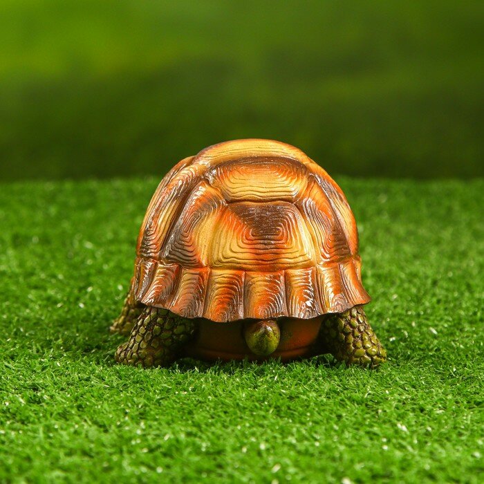 Садовая фигура "Черепаха с листом" 15х10х14см - фотография № 4