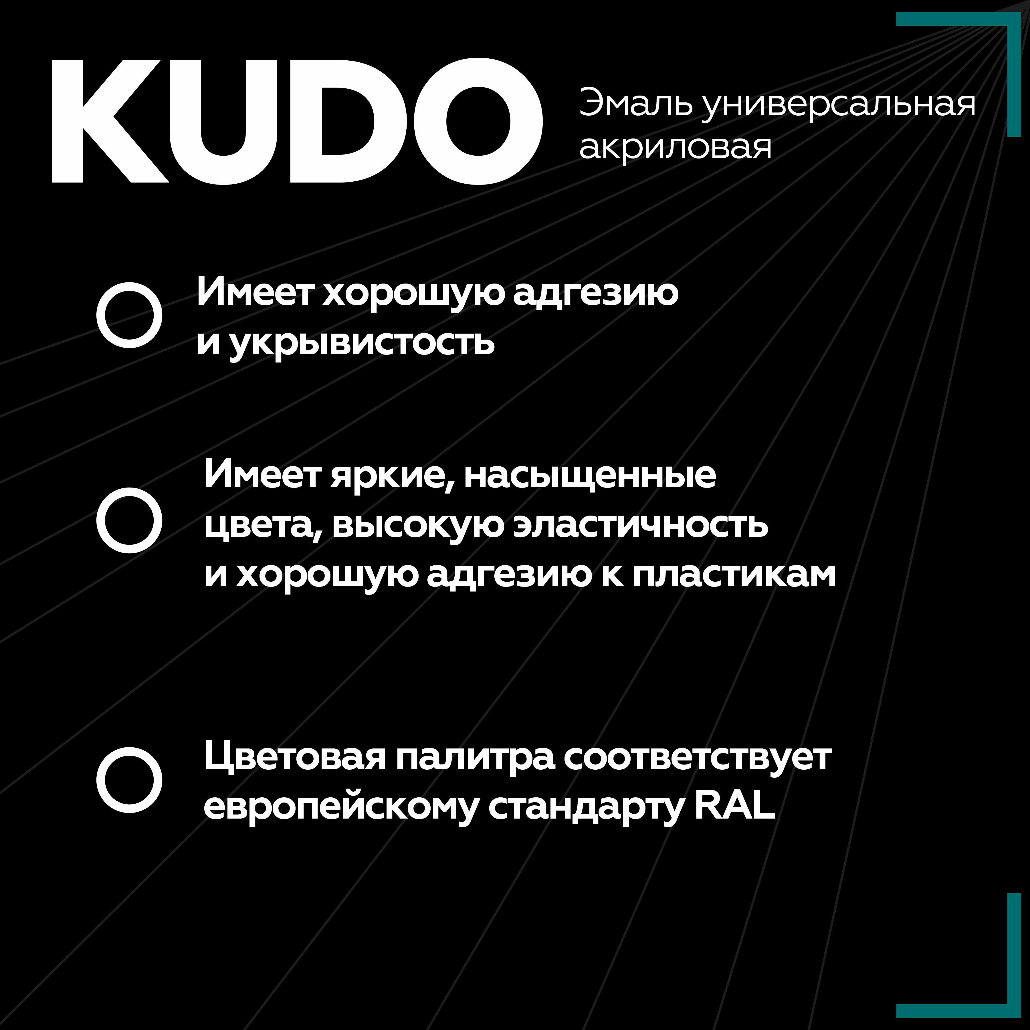 Эмаль универсальная акриловая KUDO RAL 9003 белая высокоглянцевая - фотография № 2