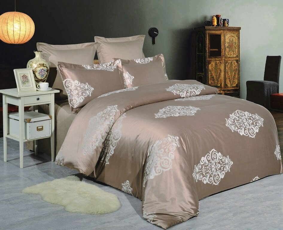 комплект постельного белья евро Итальянский текстиль из шелка-сатина
