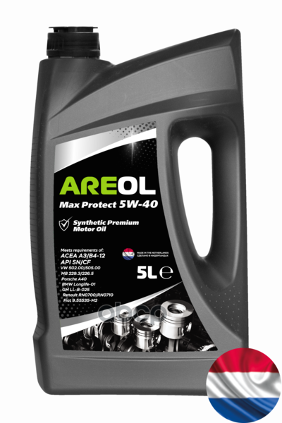 AREOL Areol Max Protect 5W40 (5L)_ !  Acea A3/B4, Api Sn/Cf, Vw 502.00/505.00, Mb 229.3