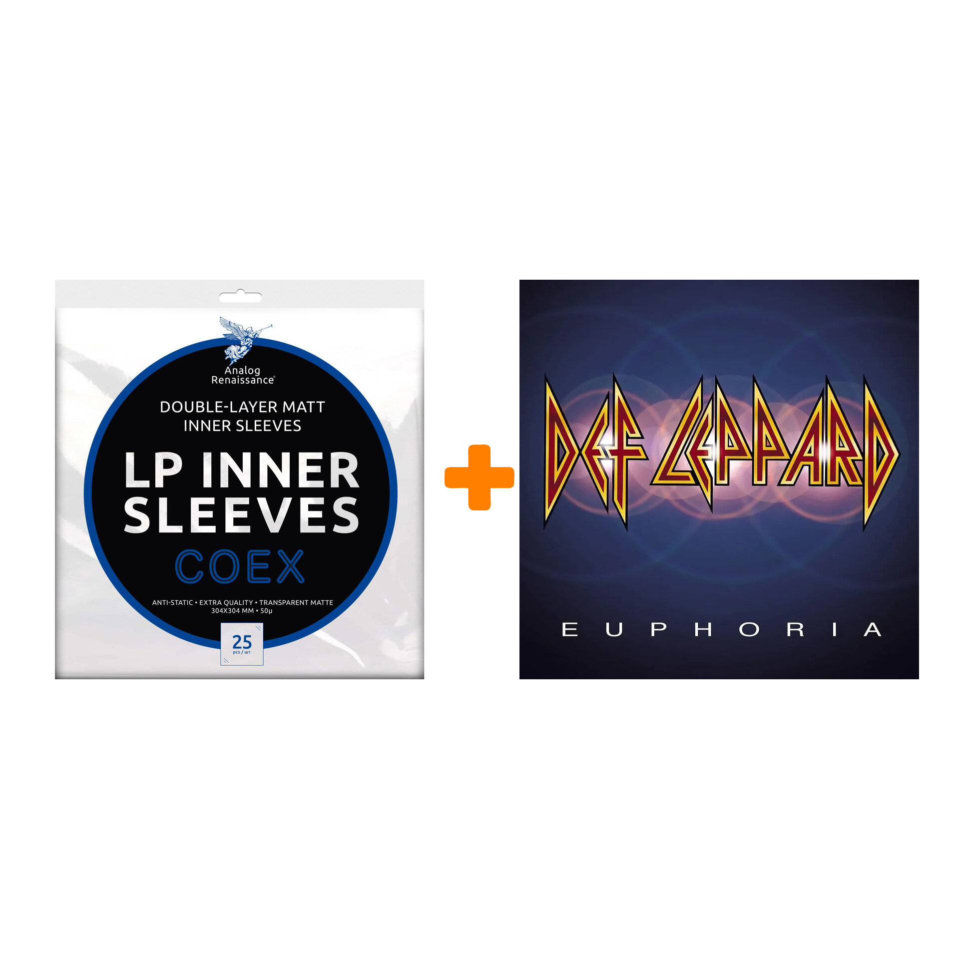 DEF LEPPARD Euphoria 2LP + Конверты внутренние COEX для грампластинок 12" 25шт Набор