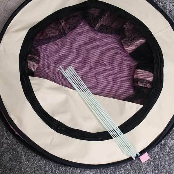 Вольер для животных, тентовый, круглый, 70 x 40 см, розовый - фотография № 11
