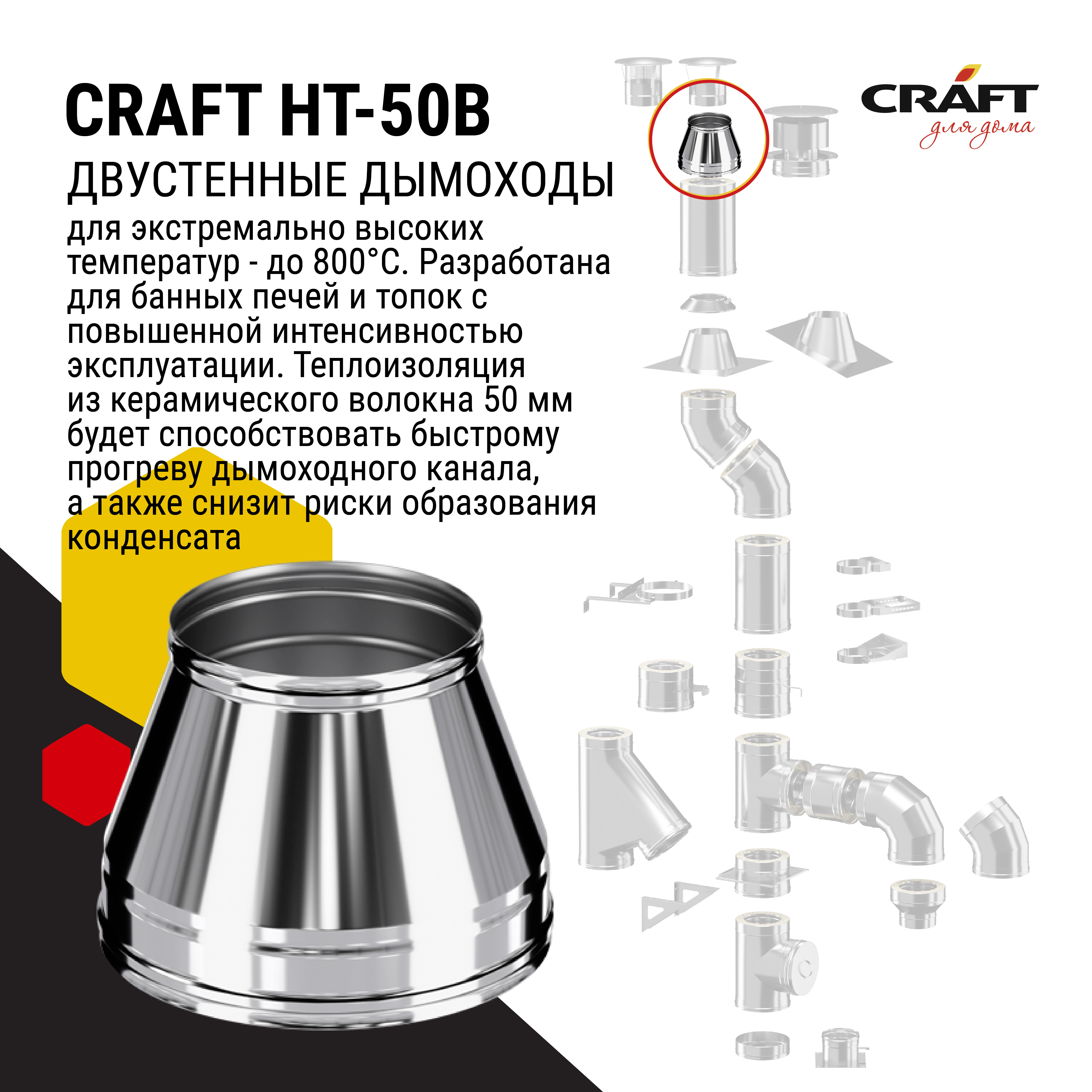 Craft HT-50B конус (310/0,8/304/0,5) Ф120х220 - фотография № 3