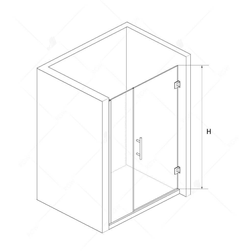 Душевая дверь RGW 110х195 см HO-012 Хром, Прозрачное, 8 мм (350601211-11) - фотография № 3