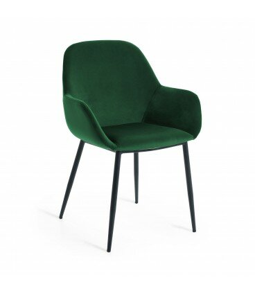 Кресло Konna бархат зелёный - фотография № 1