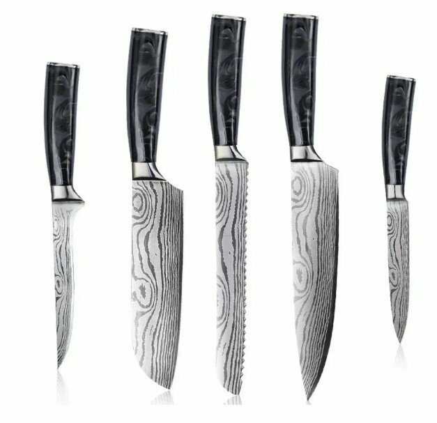 Набор кухонных ножей Xiaomi Spetime GE03KN8 8-Pieces Kitchen Knife Set, зеленые, 8 штук.