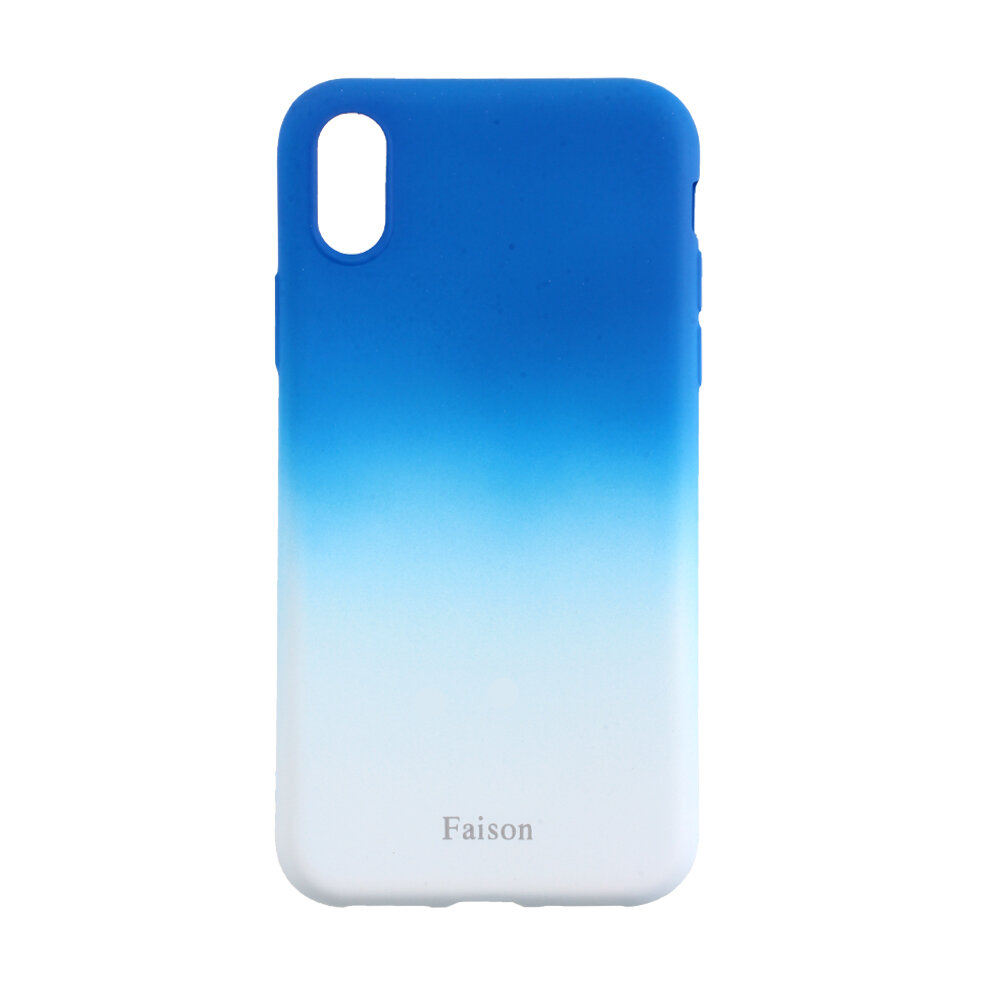 Чехол силиконовый без бренда для APPLE iPhone XS MAX, Gradient, тонкий, непрозрачный, матовый, цвет: синий, в техпаке