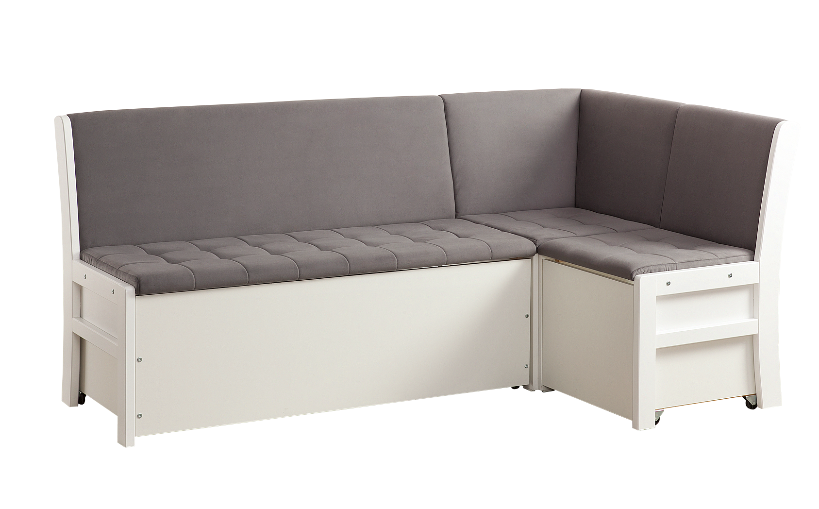 Кухонный угловой диван Этюд со спальным местом, с утяжкой (velutto 32, выбеленная береза)