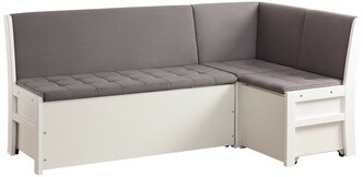 Кухонный угловой диван Этюд со спальным местом, с утяжкой (velutto 32, выбеленная береза)
