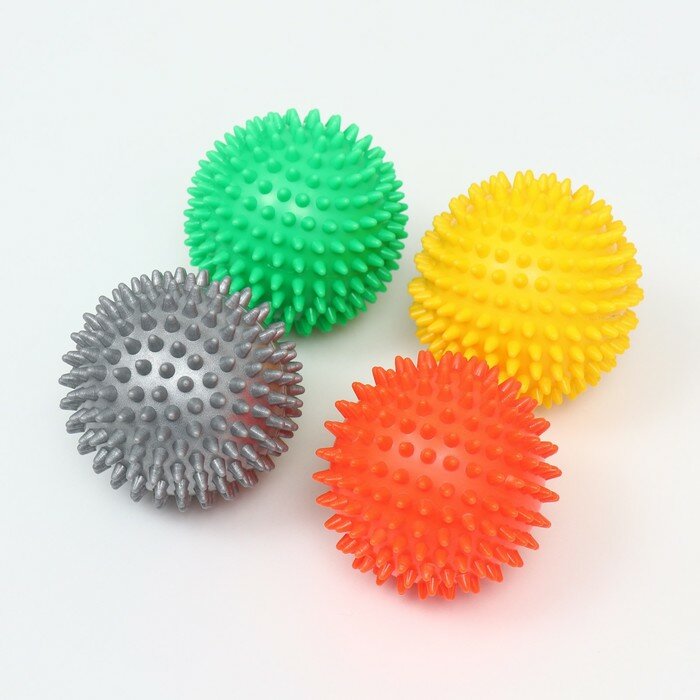 Игрушка ТероПром 9459043 "Мяч массажный", пластикат, микс цветов, 9 см - фотография № 3