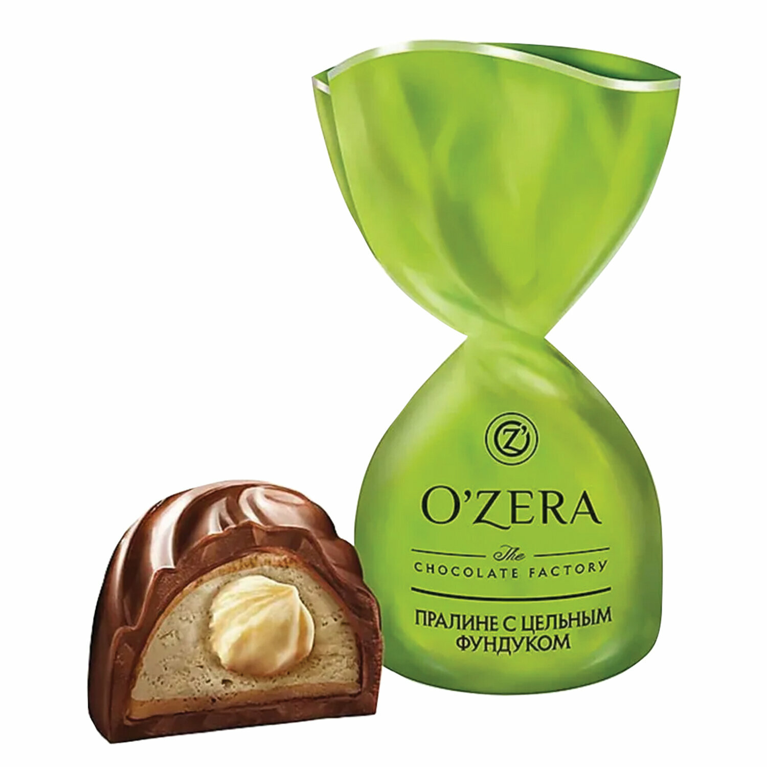 Конфеты шоколадные O'ZERA с цельным фундуком, 500 г, пакет - фотография № 1