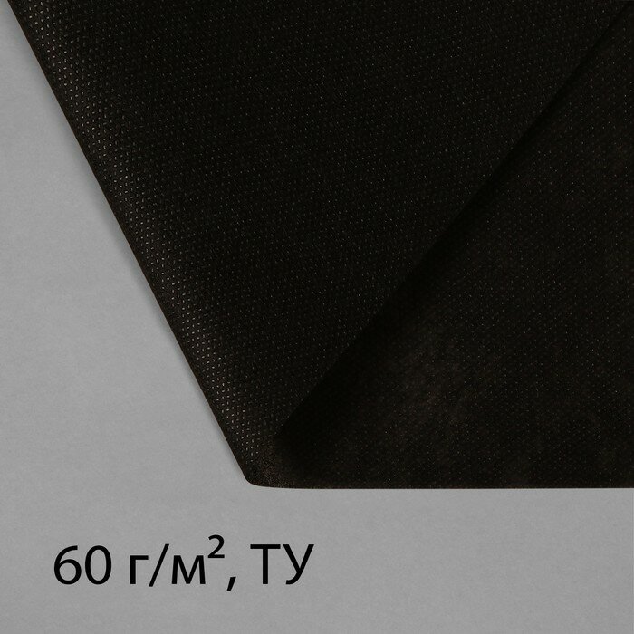 Материал мульчирующий, 10 × 1,6 м, плотность 60 г/м², с УФ-стабилизатором, чёрный, Greengo, Эконом 20% - фотография № 1
