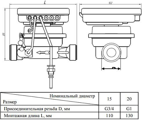 Теплосчетчик механический Тепловодохран Пульсар (РОС) H00004513 квартирный - фотография № 2