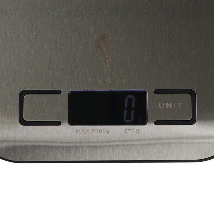 Весы кухонные Leonord LE-1702, электронные, до 5 кг, LCD дисплей, серебристые - фотография № 3