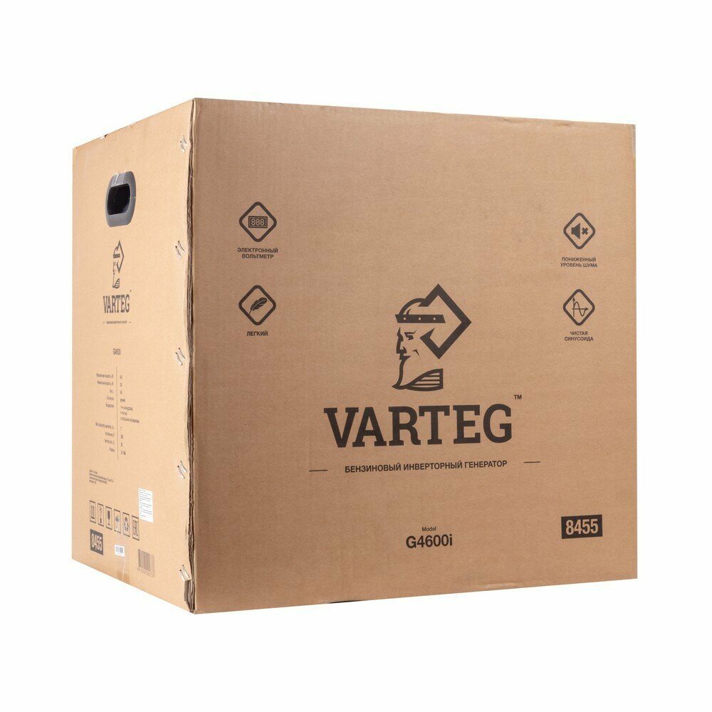 Varteg G4600I Инверторный бензиновый генератор (230В 50Гц, 4кВт, 7л.с., 29кг) (8455) - фотография № 8