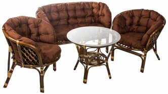 Набор мебели Мебельторг Багамы Премиум Каркас коричневый/Подушки коричневые