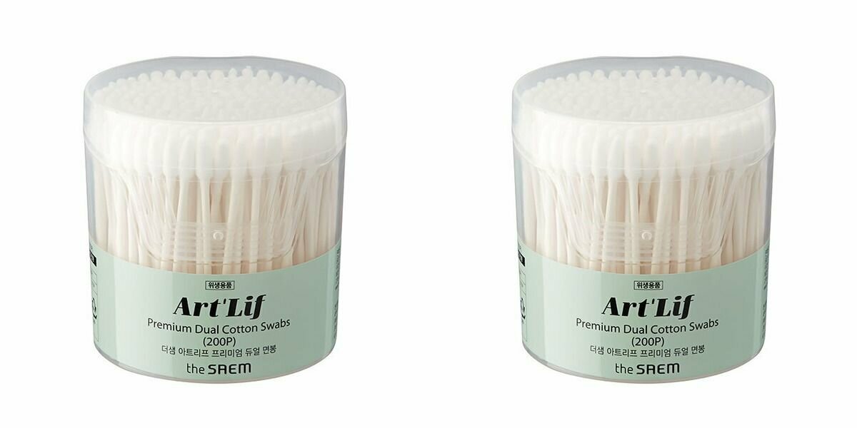 The Saem Ватные палочки Art'Lif Premium Dual Cotton Swabs, 200 штук, 2 шт.