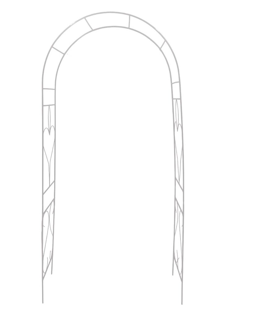 Арка садовая металлическая для растений (для сада) Лето-3 разборная белая, 240х110х40см., труба d=10 - фотография № 1