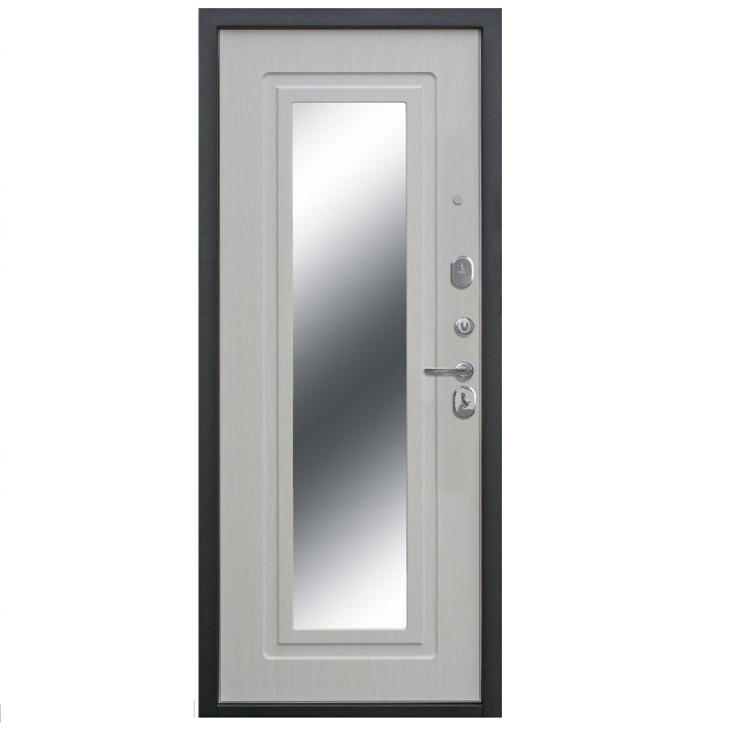 Дверь входная Царское зеркало Серебро Зеркало Белый ясень 960*2050мм правая - фотография № 3