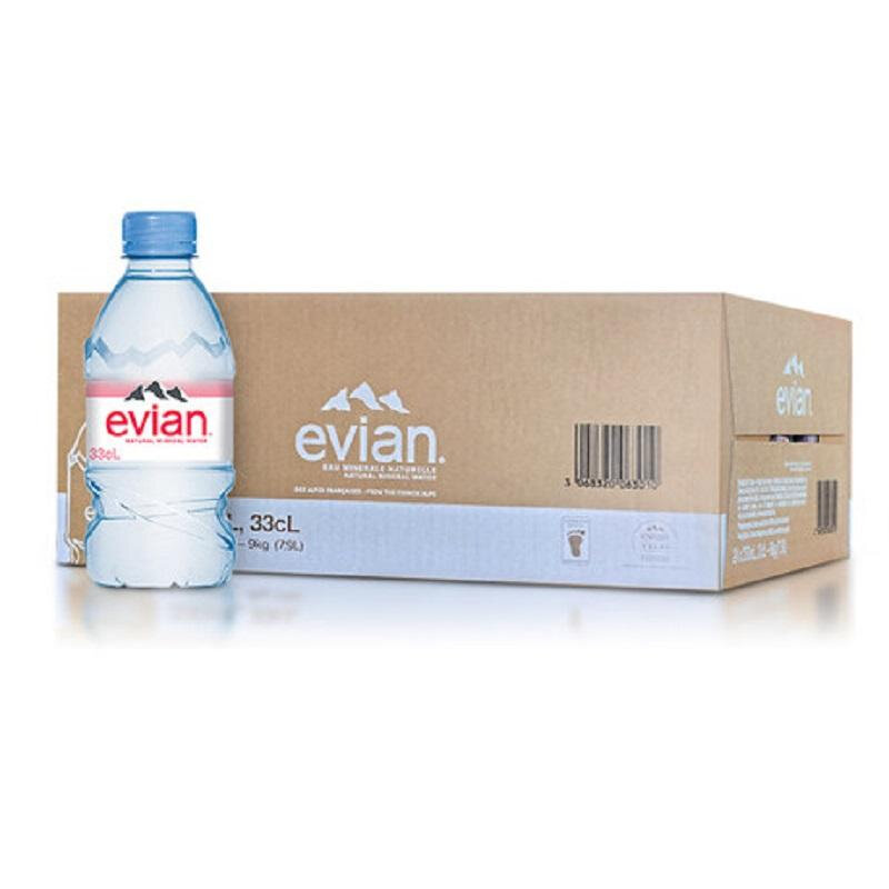 Вода минеральная Evian ПЭТ 0,33л негаз. 24шт/уп - фотография № 1