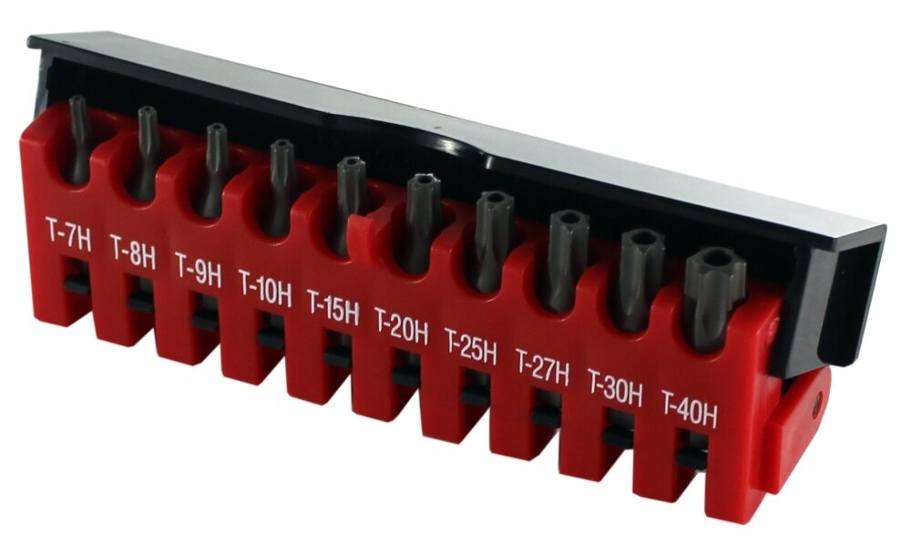 Набор бит Torx 1/4" 10 предметов Т7-Т40 L=25мм в пластиковом кассете FORCE F21012
