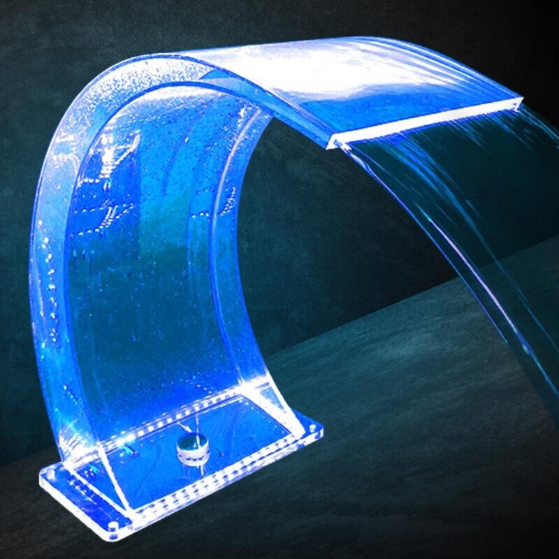 Водопад прозрачный акриловый Aquaviva с RGB LED подсветкой, 50 м3/ч, 700х500 мм, цена - за 1 шт - фотография № 3