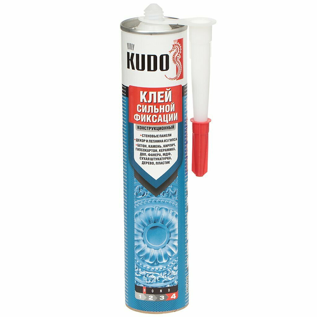 Клей KUDO, каучук, жидкие гвозди, бежевый, сильная фиксация, однокомпонентный, 300 мл, KUGRUB300US