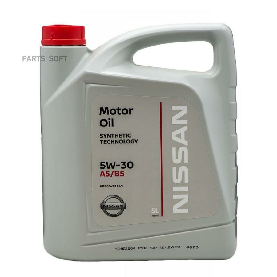 масло моторное nissan motor oil 5w-30 синтетическое 5 л ke900-99943