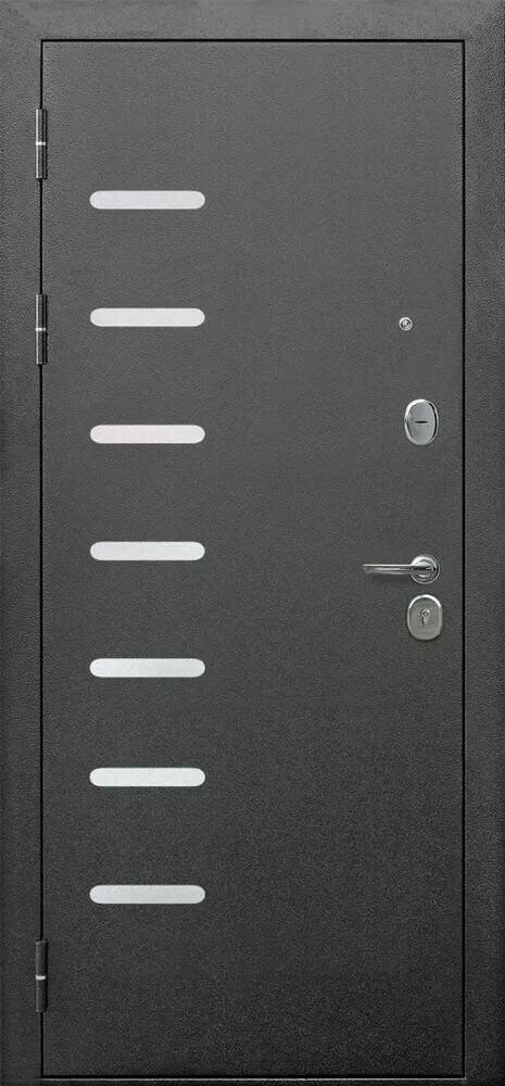 Дверь металлическая 9см Серебро Бетон Снежный Царга 860мм левая - фотография № 4