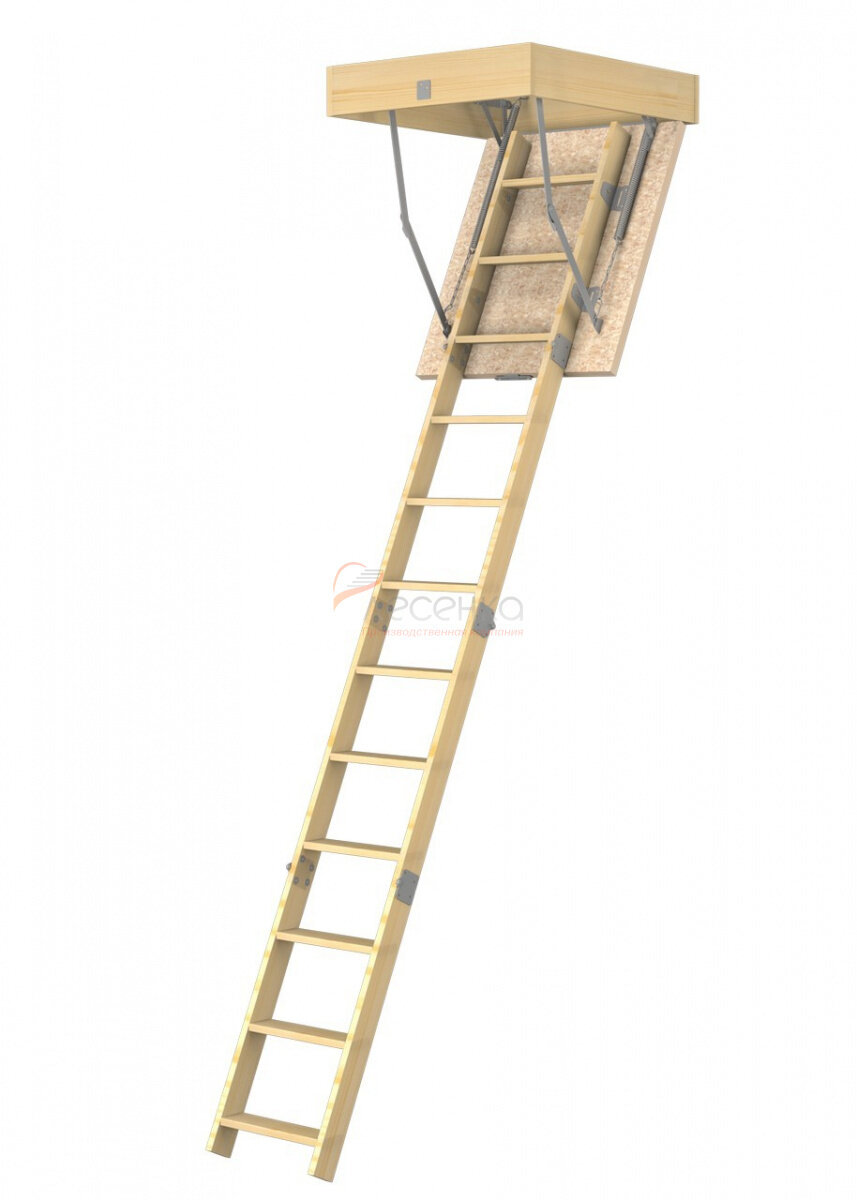 Деревянная чердачная лестница ЧЛ-16 700х800 - фотография № 1