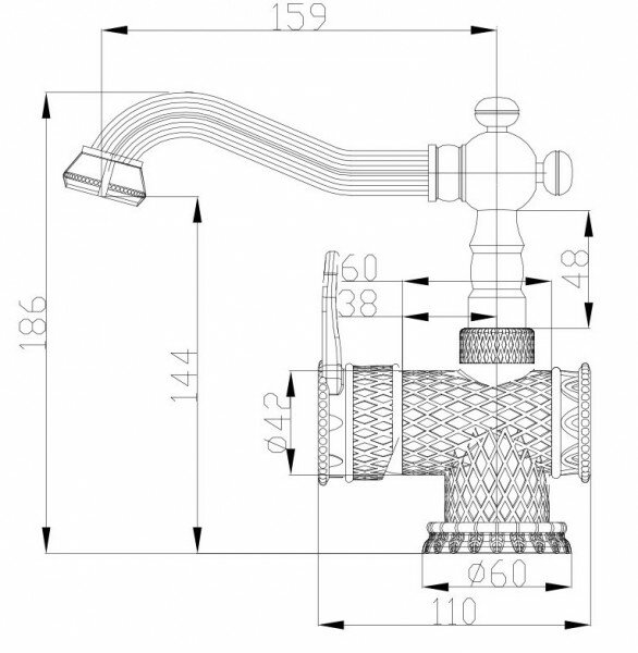 Смеситель Zorg Antic A 413U-SL для раковины